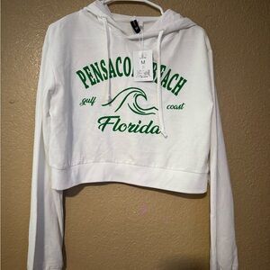 White and Green Women's Pensacola Beach Hoodie